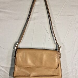 Coletta Genuine High Quality Leather Adjustible Tan/Brown Shoulder Purse